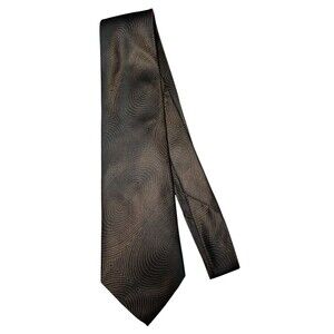 Bugatti Neck Tie Brown &‎ Black Design 100% Italian Silk Made in USA 58" X 3.75"